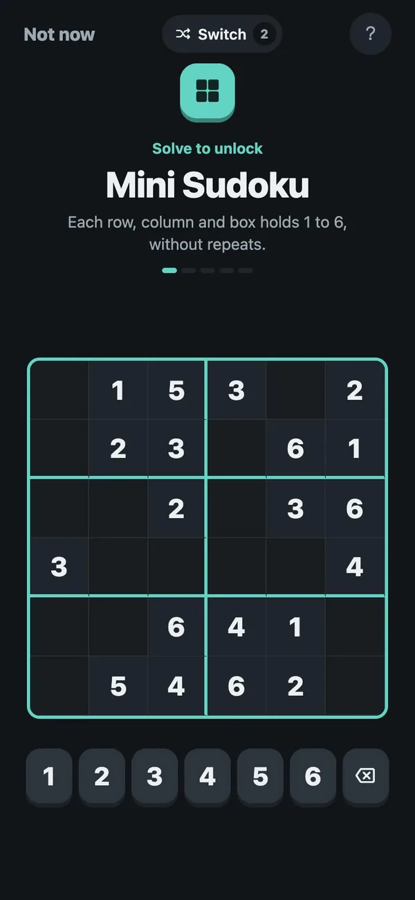 Open Instagram out of habit and get a mini sudoku instead.